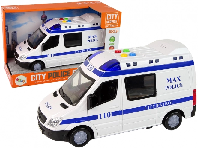 Police Car Toy with Friction Drive, Sounds, and Lights