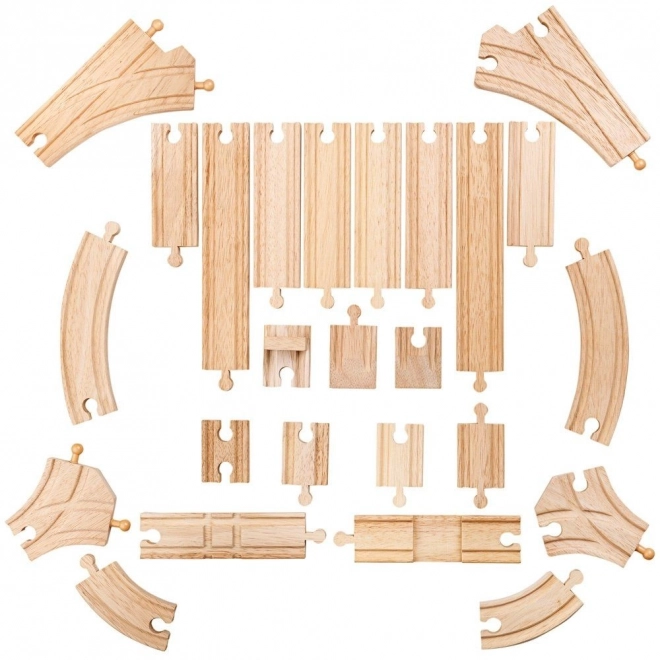 Wooden Railway Track Set