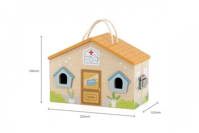 Wooden Veterinary Hospital with Accessories