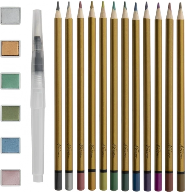 Grafix Metallic Watercolor Paints and Pencils Set