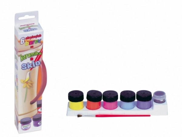 Acrylic Paint Set - 6 Colors for Ceramic, Glass, Stones