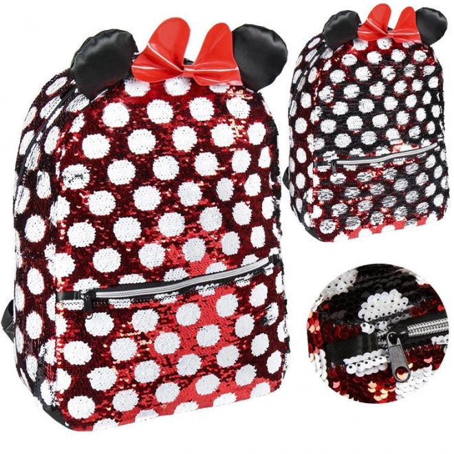 Charming Minnie Mouse Sequin Backpack