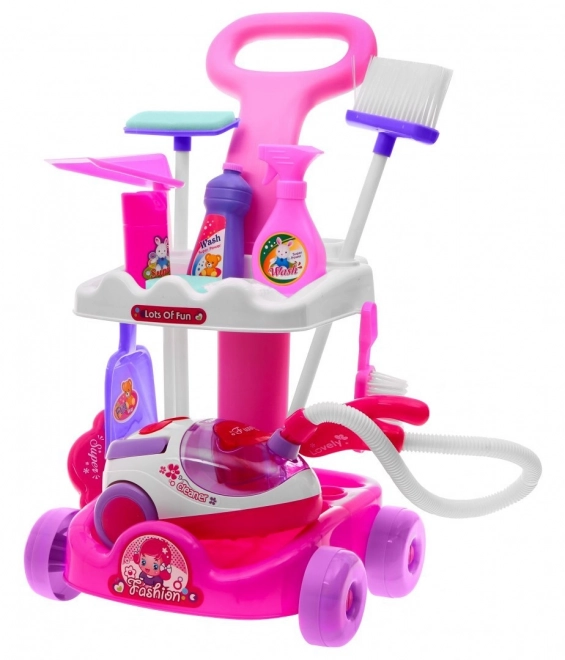 Interactive Cleaning Cart with Vacuum and Accessories for Kids 3+