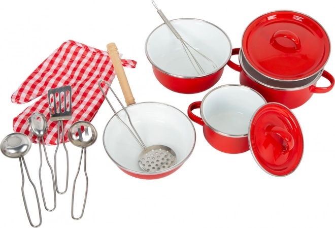 Kids Red Metal Cookware Set