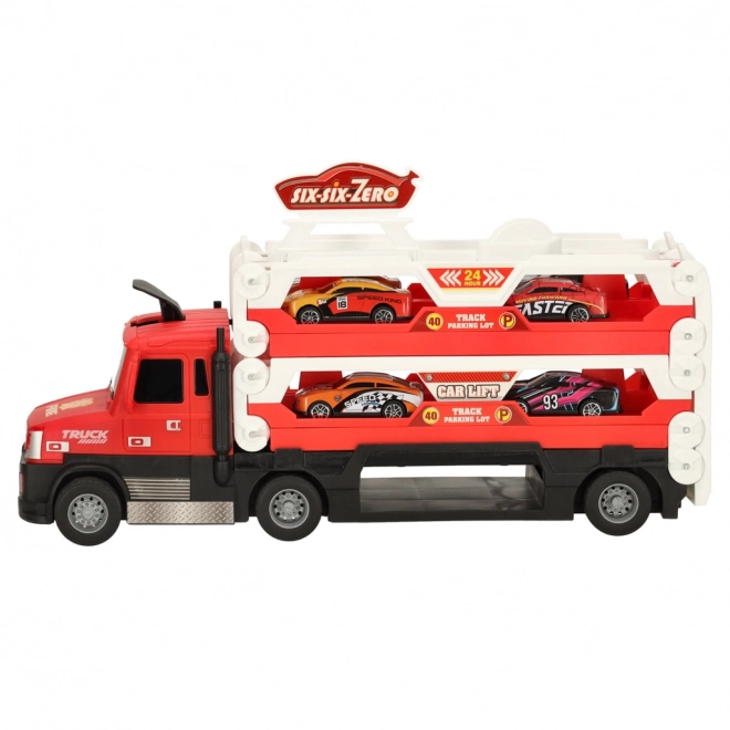 Toy Transporter Truck with Track and Cars