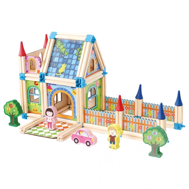 Colorful Wooden Castle Building Set