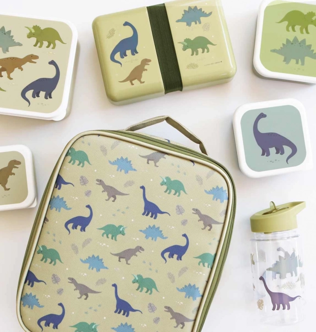 A Little Lovely Company lunchbox set with dinosaurs