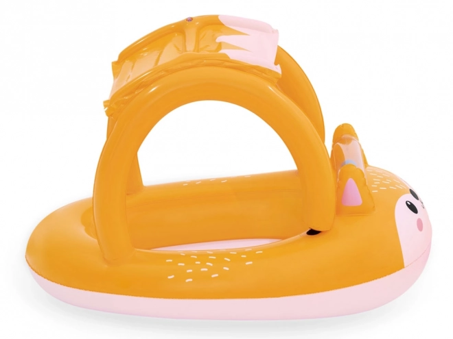 Inflatable Fox Boat for Kids 3+ with Canopy and Sensory Rattle