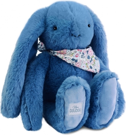 Plush bunny with blue scarf 35 cm