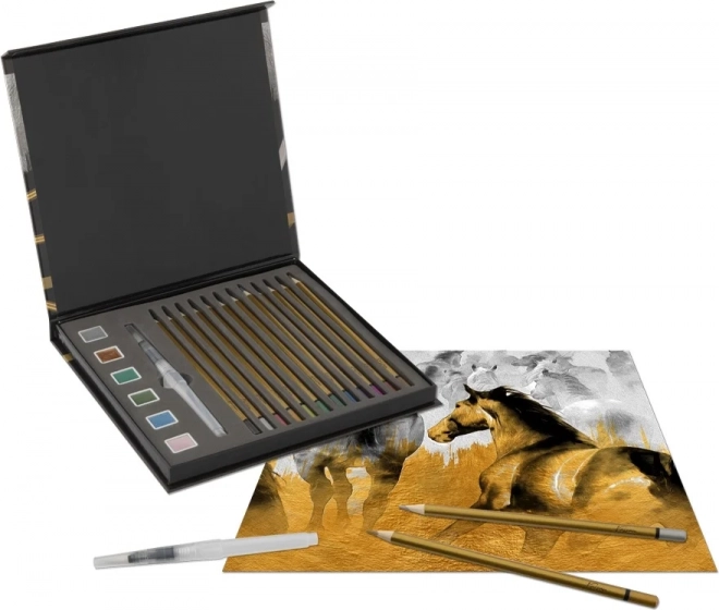 Grafix Metallic Watercolor Paints and Pencils Set