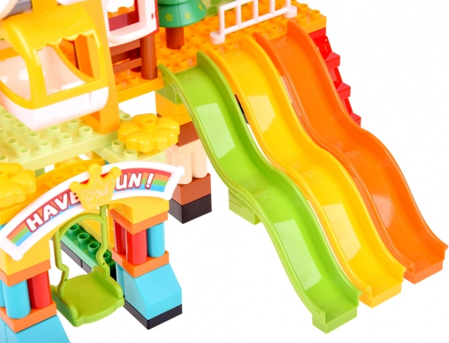Large Colorful Blocks Happy Park Playground with Slides 235 pcs