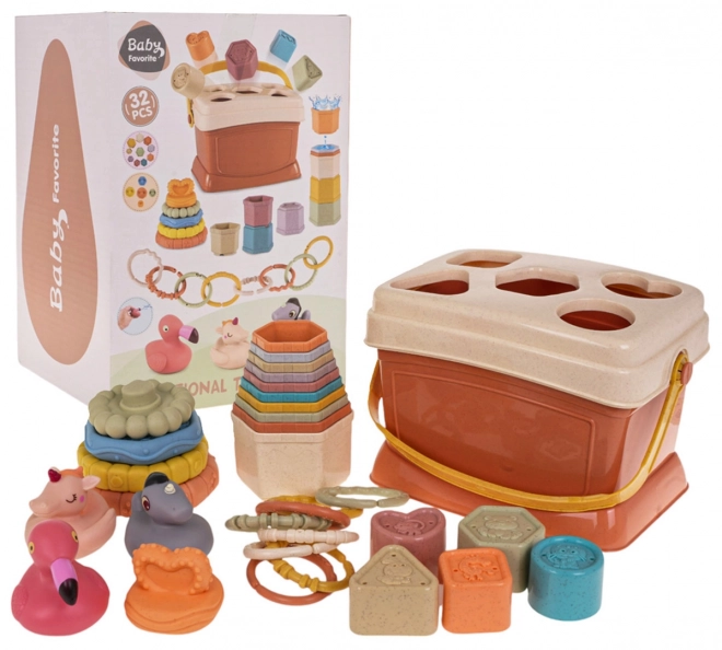 Educational Toy Set with Shape Sorter