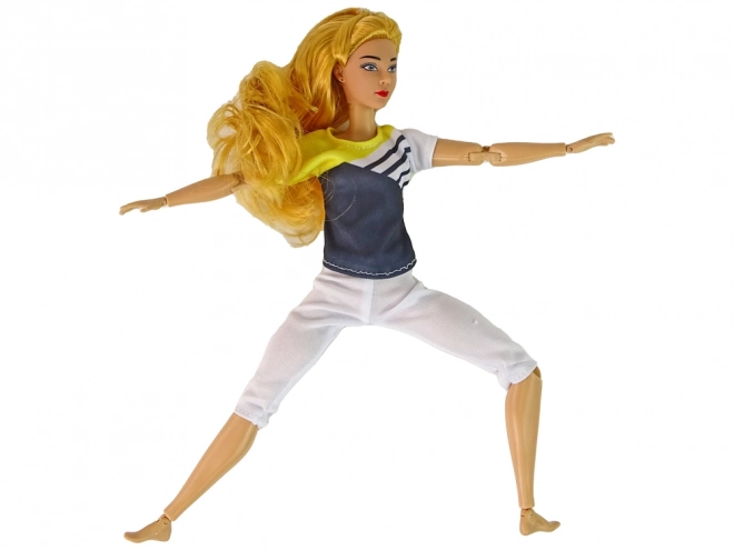 Yoga Doll with Blonde Hair and Mat