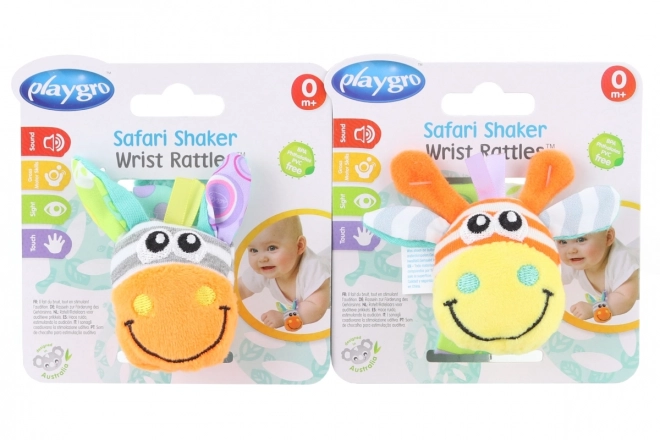 Playgro - Colorful Animal Rattle Wristbands