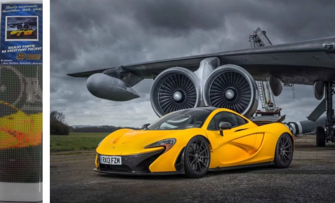 Diamond Painting Yellow Sports Car at the Airport