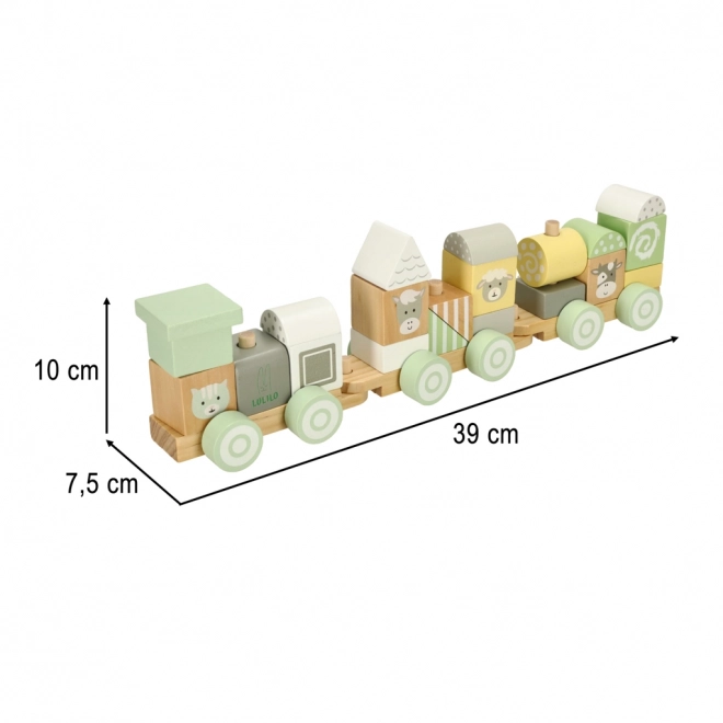 Wooden Train Set Pastel Lulilo