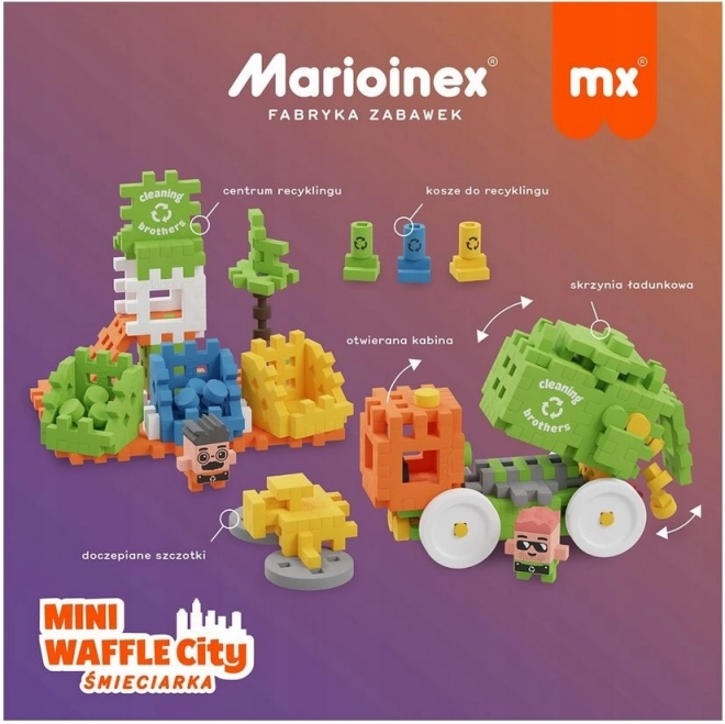 Mini Waffle Garbage Truck Building Set