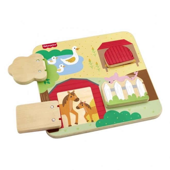 Fisher-Price Wooden Hide-and-Seek Game with Animals
