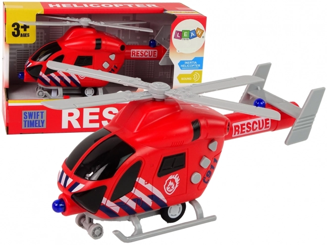 Rescue Helicopter Fire Department Red with Sound and Lights