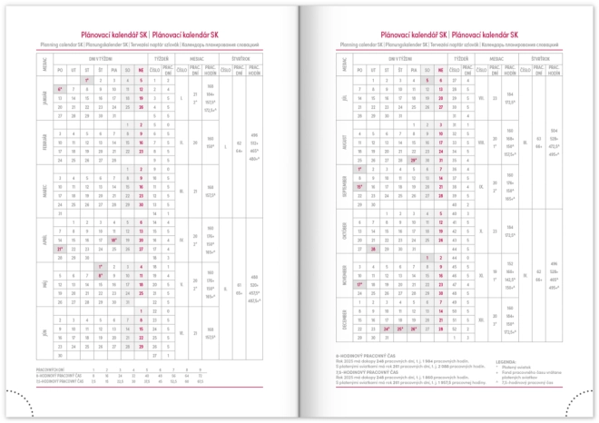 Two-month overview and multilingual calendar