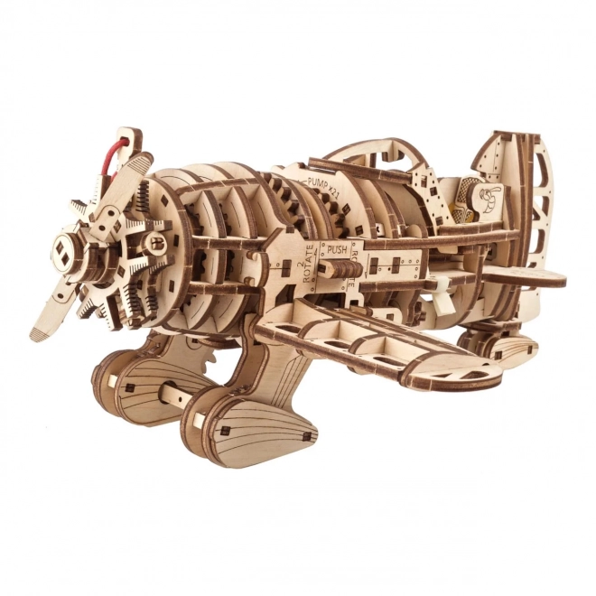 Ugears 3D Wooden Mechanical Puzzle Airplane Mad Hornet