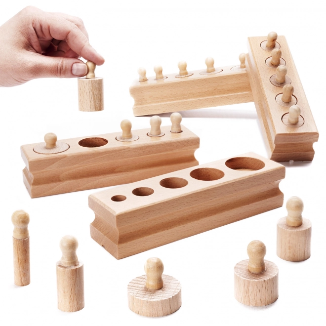 Montessori Wooden Cylindrical Weights Sorter