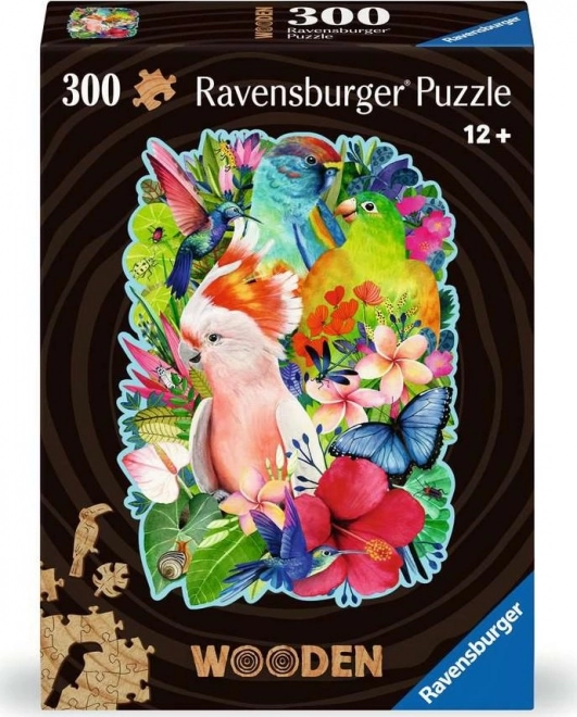 Ravensburger Wooden Contour Puzzle Beautiful Birds 300 Pieces