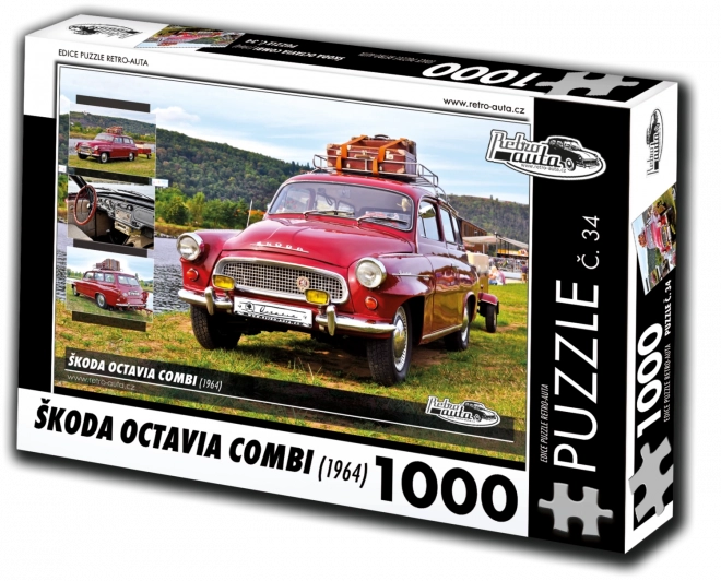 retro cars puzzle škoda octavia combi 1964