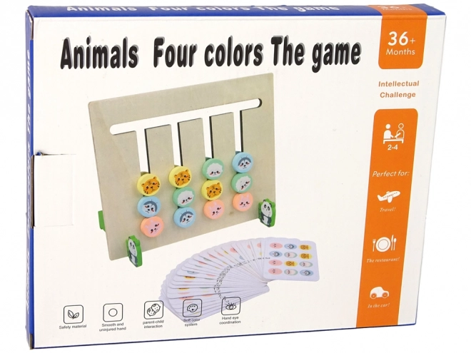 Educational Wooden Game Four Colors Animals Puzzle