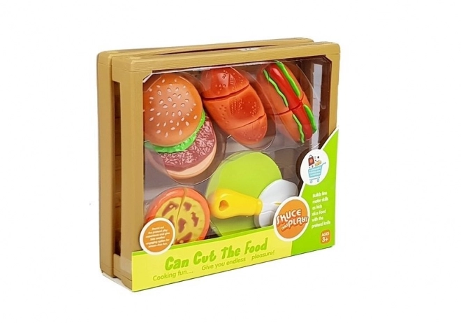 Burger Cutting Set with Velcro in a Box