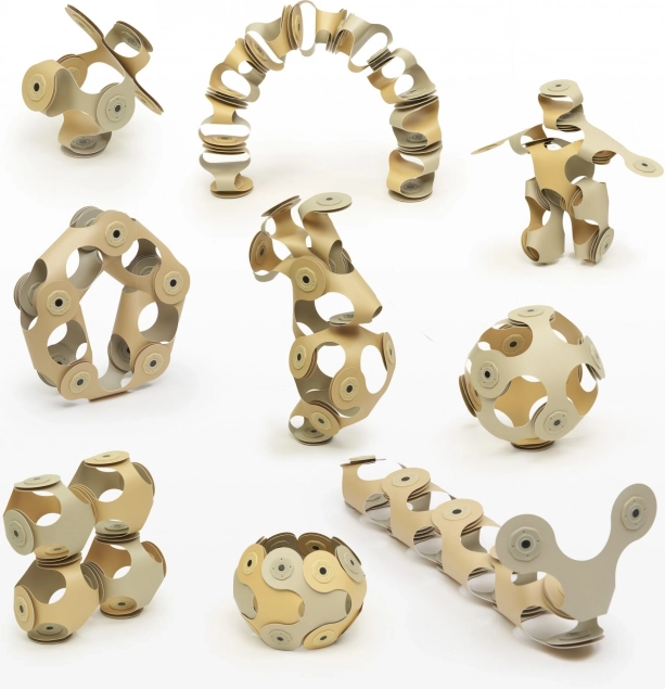 Clixo Magnetic Designer Block Set Beige