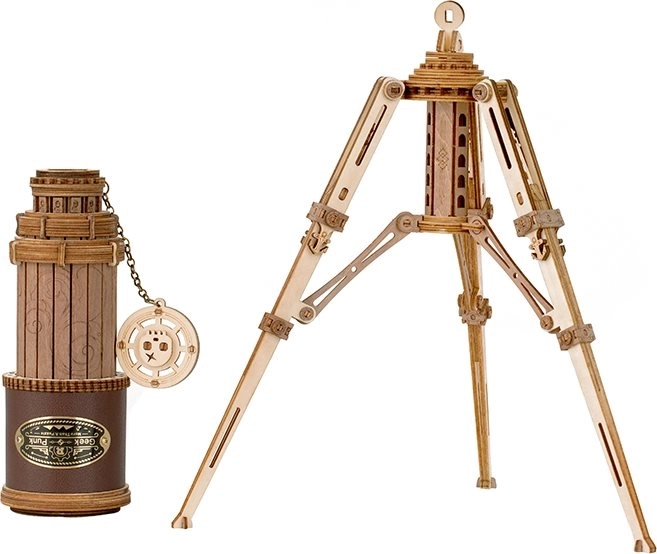 Robotic 3D Wooden Mechanical Puzzle Pirate Telescope