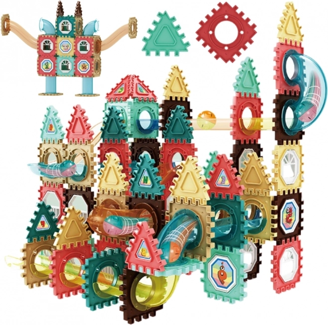 Magnetic Building Set 3D WOOPIE – Marble Run 128 Pieces