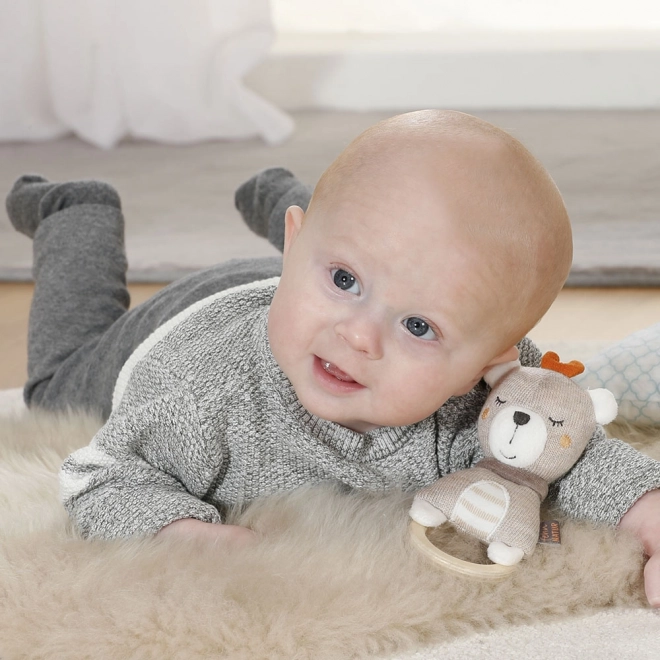 Soft Teddy Bear with Wooden Holder