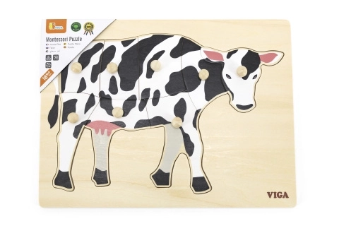 Wooden Montessori Puzzle - Cow