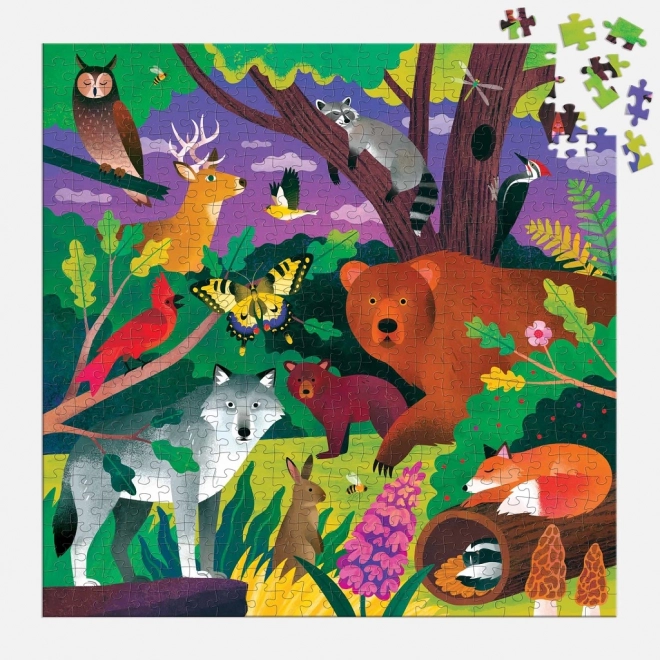 Mudpuppy Forest Animals Glow-in-the-Dark Puzzle 500 Pieces