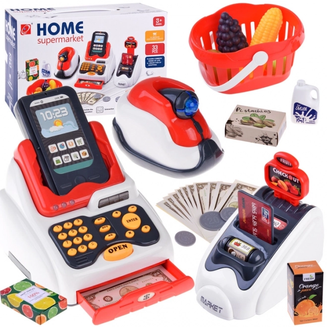 Mini Market Set with Cash Register and Scanner