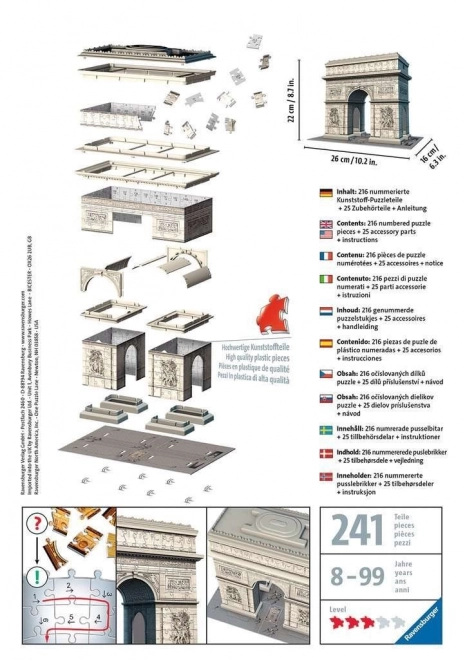 3D Puzzle Triumphal Arch Paris