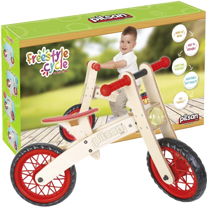 Pilsan Wooden Freestyle Balance Bike Red