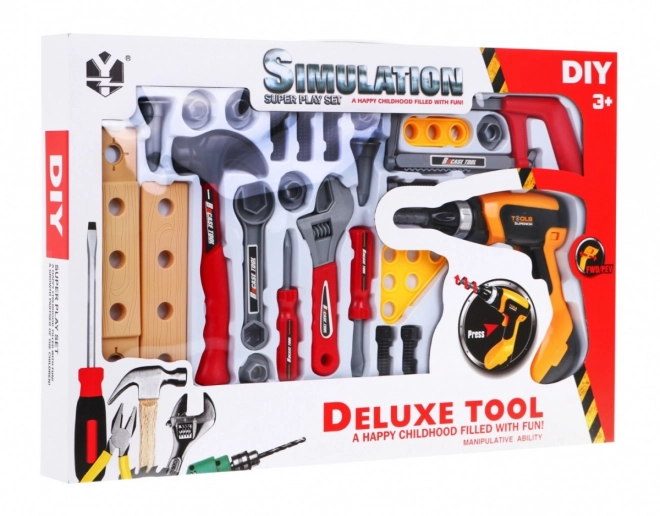 Children's Builder Set with Tools and Interactive Drill