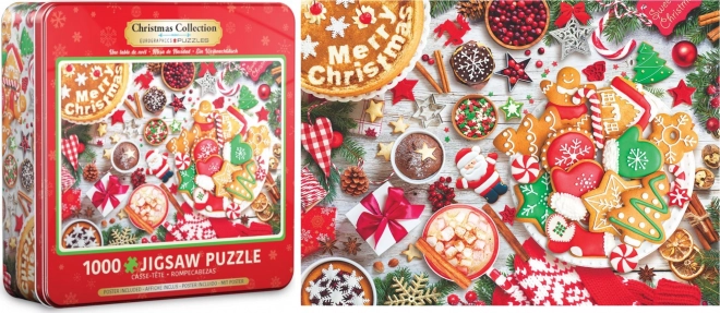 Eurographics Christmas Table Puzzle in Tin Box