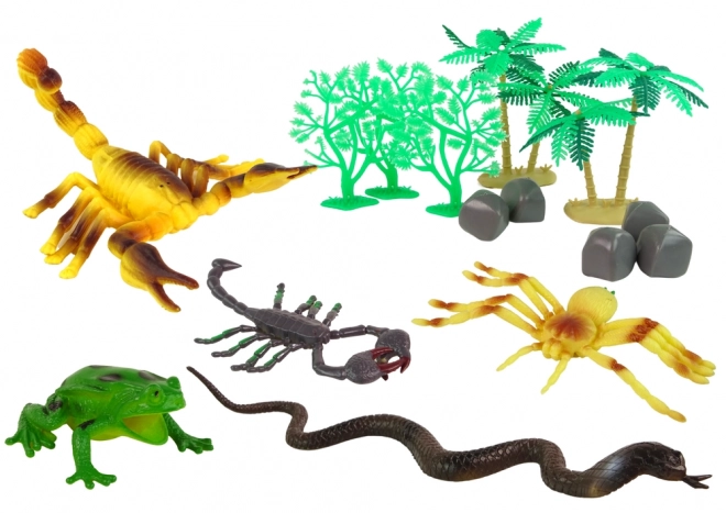 Reptile and Amphibian Figurine Set with Accessories