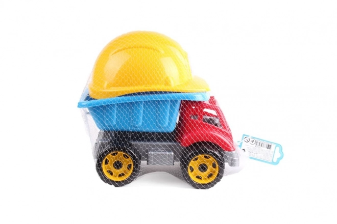 Plastic Dump Truck and Helmet for Little Builders