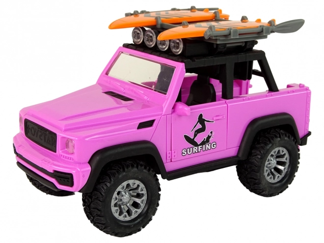 Pink Off-Road Adventure Car with Friction Drive