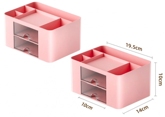 Pink Desk Storage Organizer with Drawers