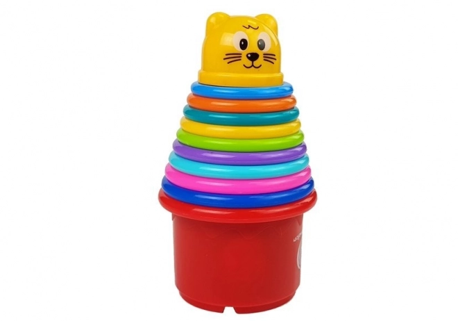 Rainbow Baby Stacking Cups With Kitten Designs