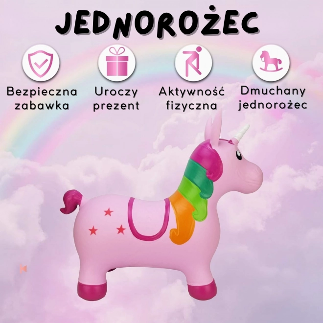 Skakajući jednorog ružičasti Woopie s pumpom