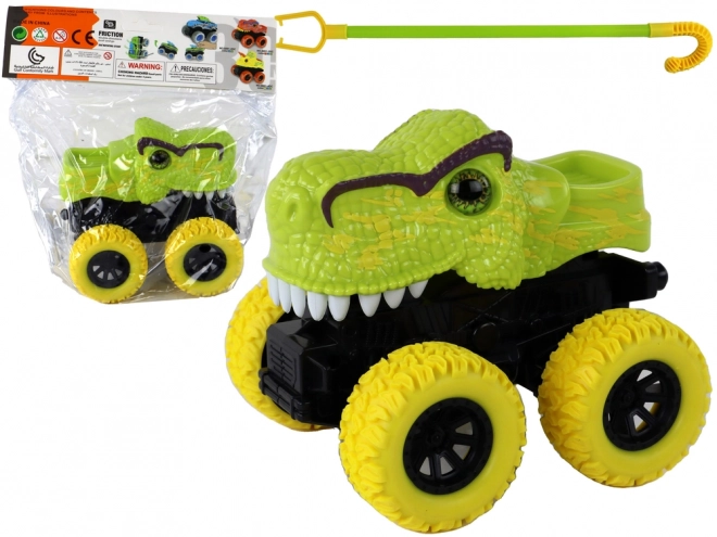 push toy tyrannosaurus rex with rubber wheels