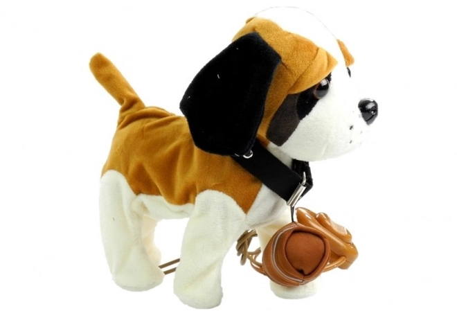 Interactive St. Bernard Puppy with Leash and Kennel