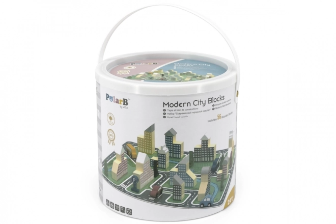 Wooden Building Blocks Set - City